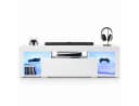 WLIVE TV-Lowboard mit RGB-LED Glasböden Schwarz/Weiß Bild 2