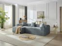 Sinaopus Ecksofa Modulares Sofa aus Chenille Blau mit Komfortpolsterung Bild 2