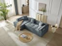 Sinaopus Ecksofa Modulares Sofa aus Chenille Blau mit Komfortpolsterung Bild 3