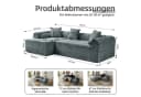 Sinaopus Ecksofa Modulares Sofa aus Chenille Blau mit Komfortpolsterung Bild 5