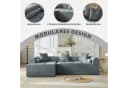 Sinaopus Ecksofa Modulsofa Chenille Blau Modernes Lounge Sofa Bild 3