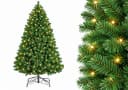 Vankel Künstlicher Weihnachtsbaum Grün mit Beleuchtung und Metallständer Bild 2