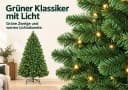 Vankel Künstlicher Weihnachtsbaum Grün mit Beleuchtung und Metallständer Bild 3