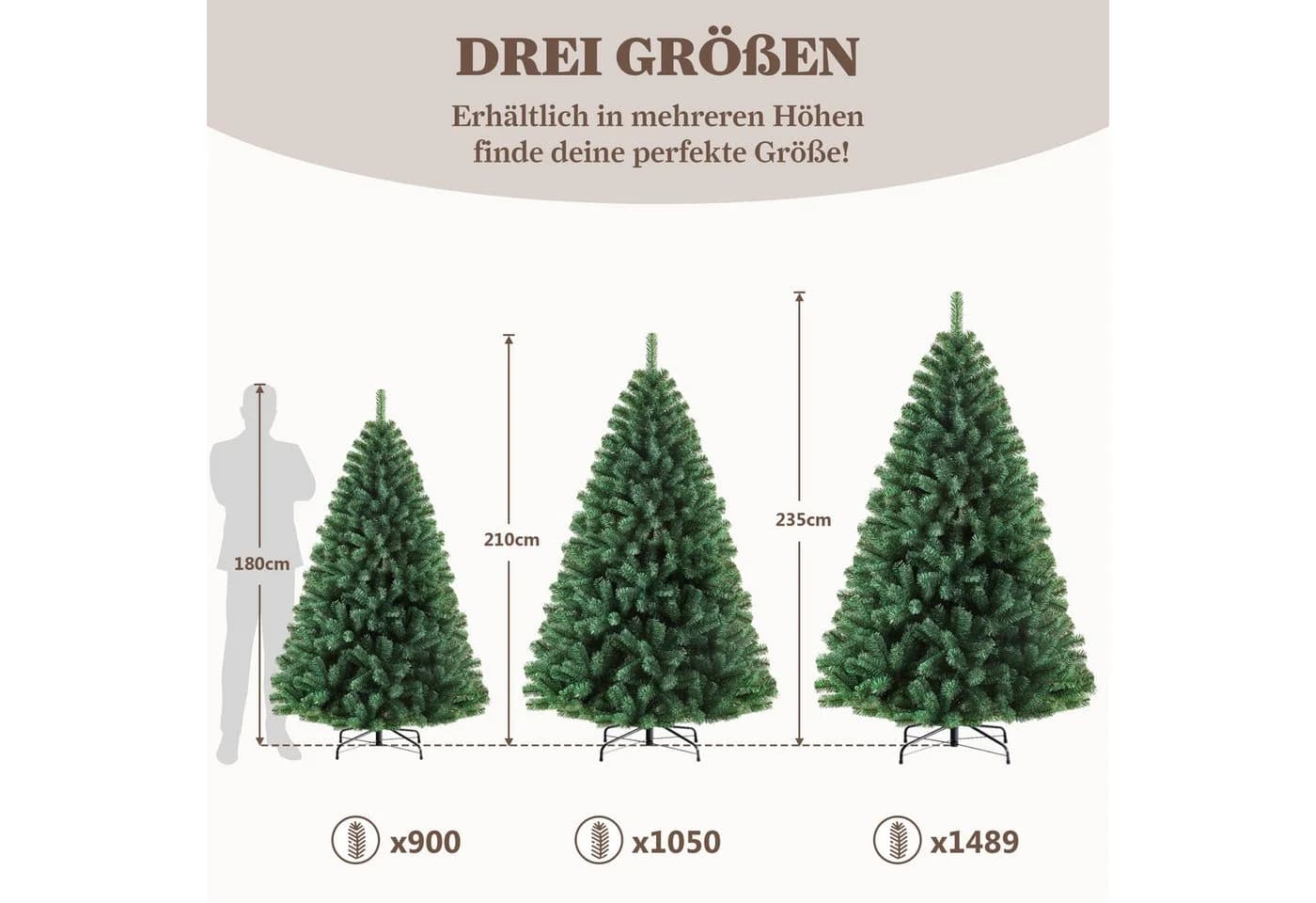 WHEELYOU Künstlicher Weihnachtsbaum Nordmanntanne 180cm PVC mit Metallständer - Bild 5