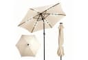 ibettertec Terrassenschirm 9ft Beige mit Solar-LED & Kurbel Bild 2
