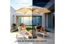 ibettertec Terrassenschirm 9ft Beige mit Solar-LED & Kurbel Bild 3