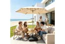 ibettertec Terrassenschirm 9ft Beige mit Solar-LED & Kurbel Bild 5