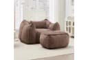 CANMOV Relaxsessel mit Hocker Katzenohr Teddy-Stoff Bild 2