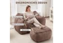 CANMOV Relaxsessel mit Hocker Katzenohr Teddy-Stoff Bild 3