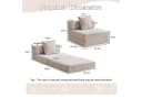 CANMOV Sofa-Bett mit Getränkehaltern und Cordbezug Beige Bild 1