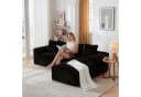 ANYSUN Ecksofa L-Form 4-Sitzer Schwarz Cordsamt Modern Bild 2