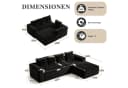 ANYSUN Ecksofa L-Form 4-Sitzer Schwarz Cordsamt Modern Bild 3
