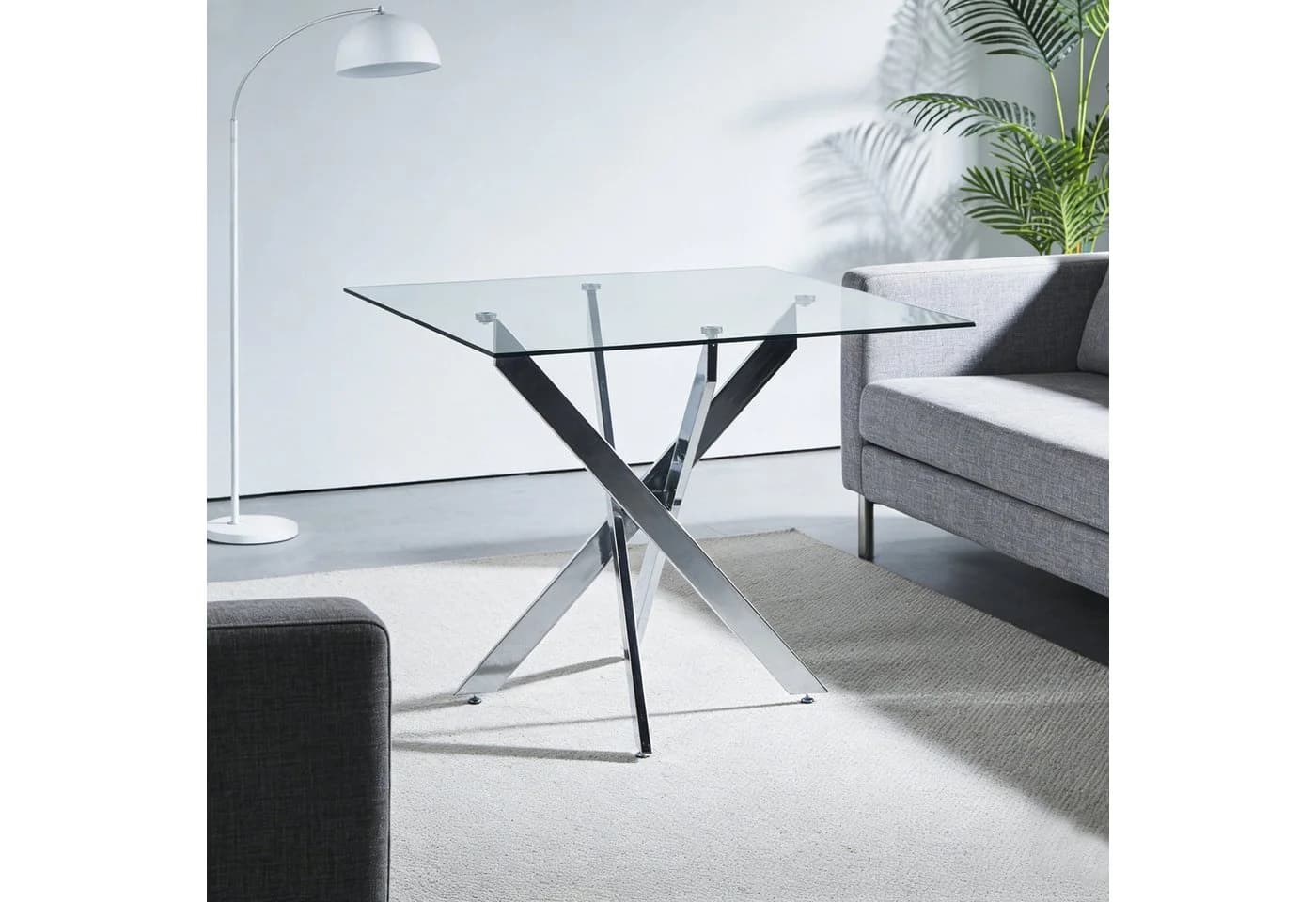 ANYSUN Runder Esstisch Glas Modern Silber/Gold - Bild 2