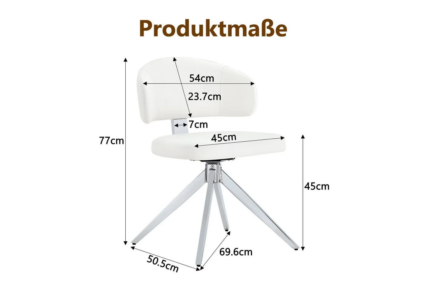 ANYSUN Esszimmerstuhl 2er Set Modern Kunstleder Metall 360° Drehbar - Bild 3