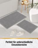 Forrlite Badematte Hellgrau Mikrofaser rutschfest saugstark Bild 5