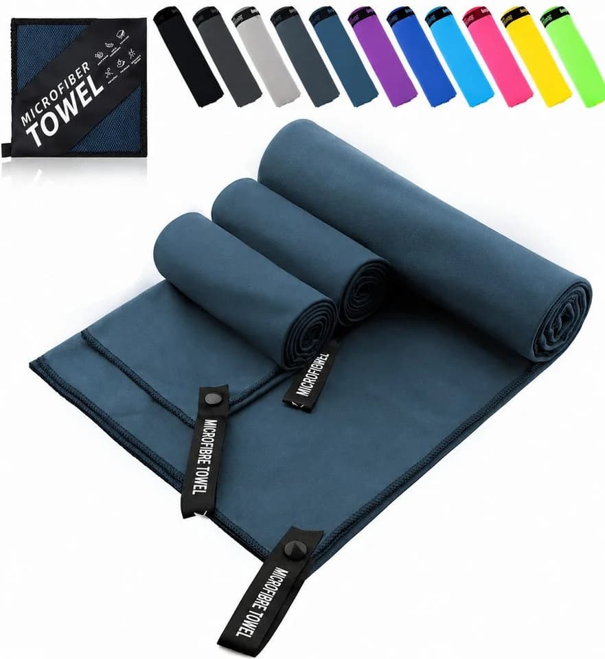 Forrlite Mikrofaser Sporthandtuch 3er Set Dunkelblau - Bild 2