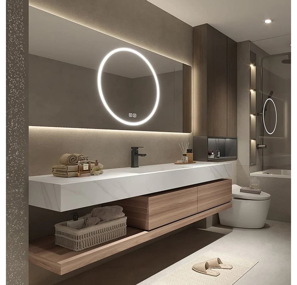 Muxing Badmöbel-Set mit Sinterstein-Becken, LED-Spiegel & Unterschrank - Bild 3