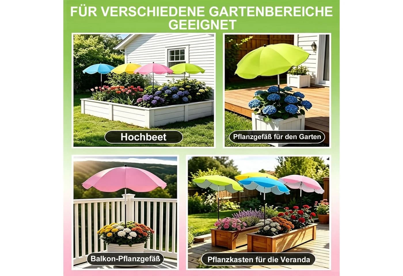 Mutig Pflanzenschirm 2er Set Gelb UV-Schutz Garten - Bild 5