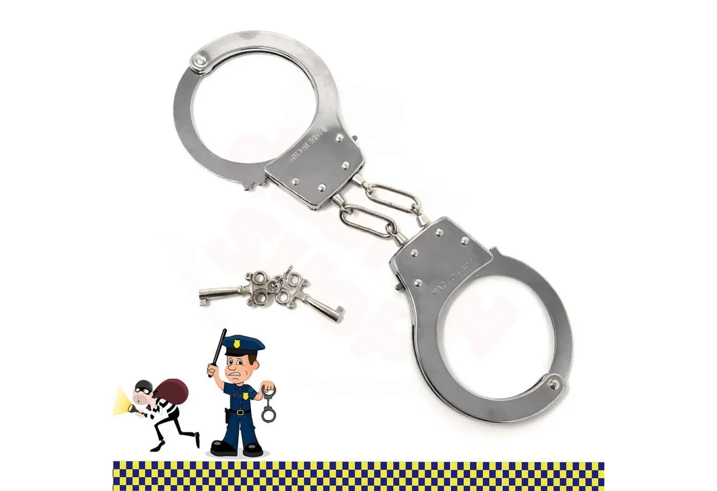 GOLDEN Spielzeug-Polizei Handschellen Kinder aus Metall Mit Schlüssel - Bild 2