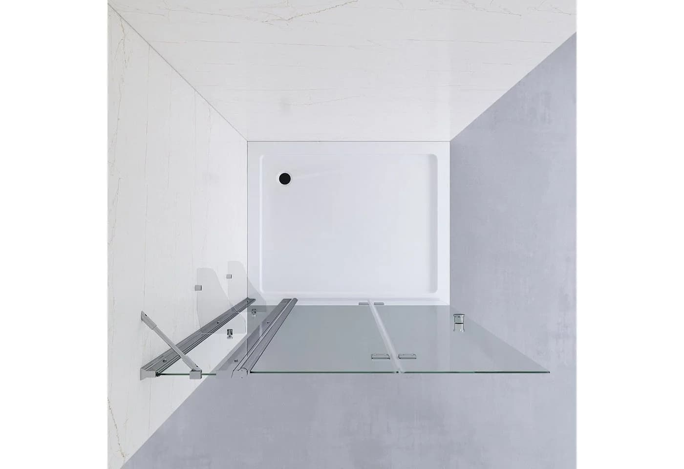 AQUABATOS Walk-in-Duschfaltwand ESG Glas 5mm mit Eckablage - Bild 4