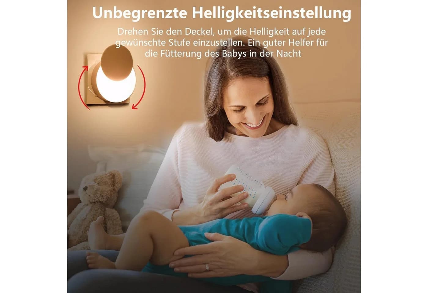 ibettertec Nachttischlampe dimmbar mit Dämmerungssensor weiß - Bild 5