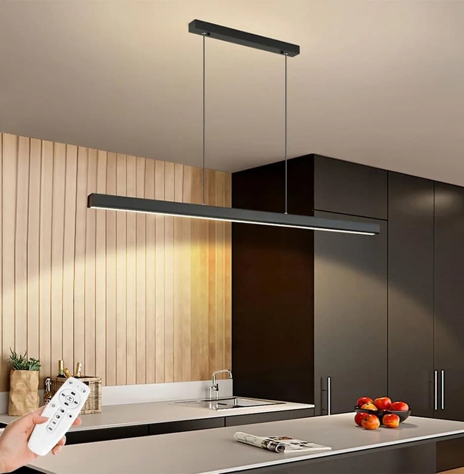 SenFay LED Pendelleuchte 120cm Dimmbar Schwarz Höhenverstellbar - Bild 2