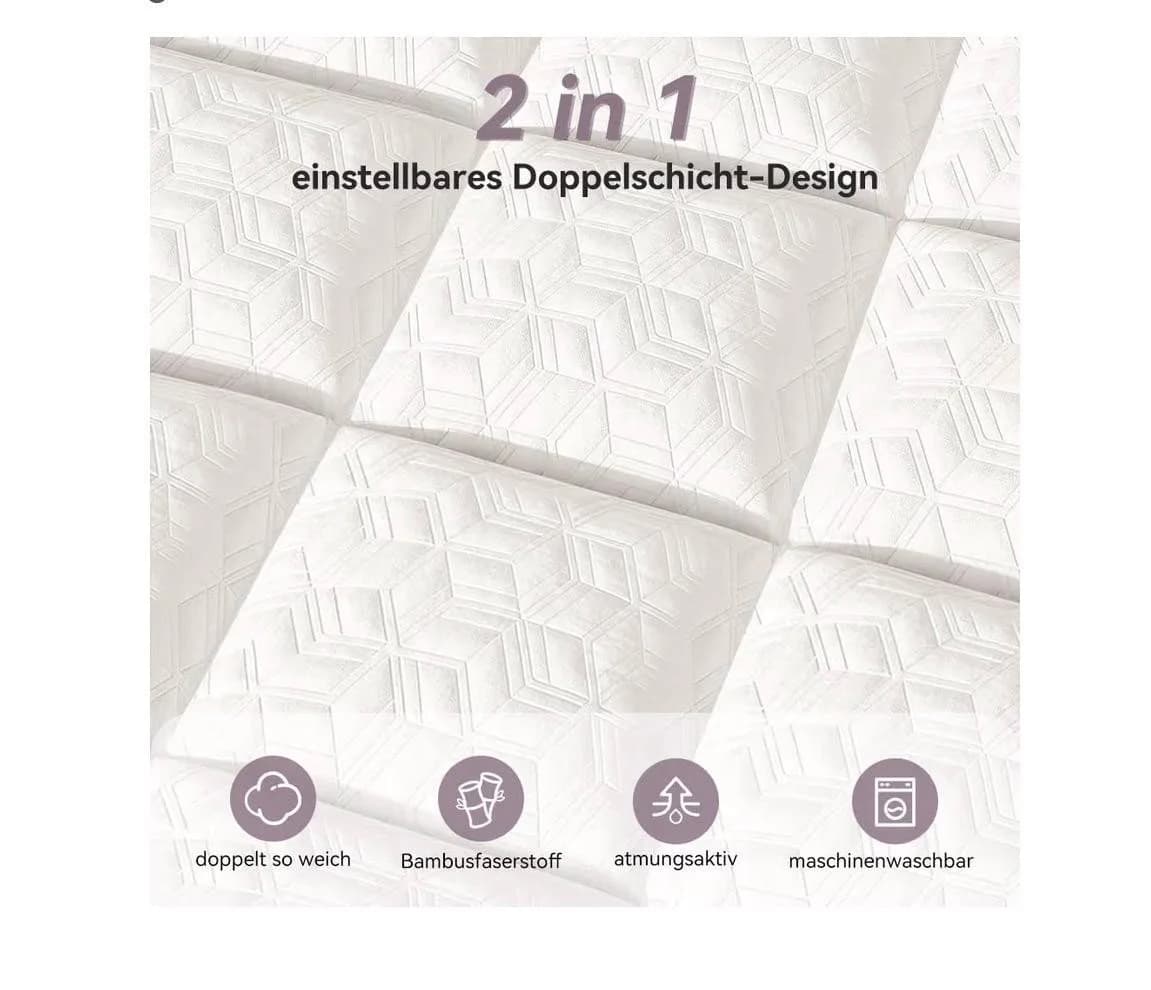 UE Premium Gel Memory Foam Topper H2 10 cm Bambusbezug - Bild 4