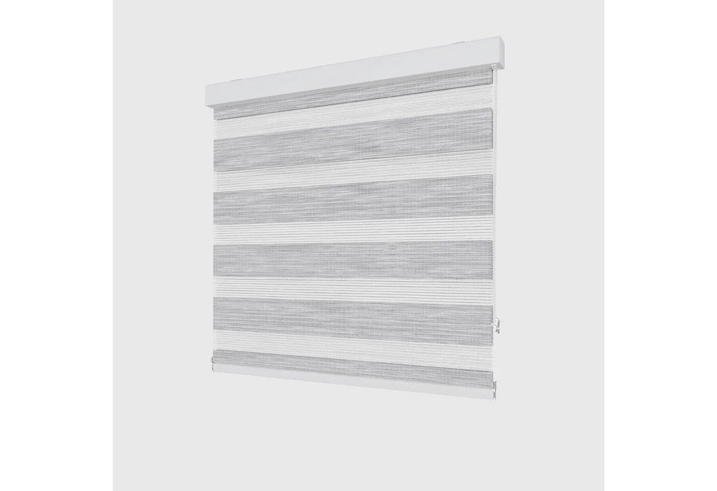 Plisseeonline Doppelrollo Alu-Kassette weiß Seitenzugrollo