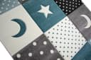 Carpetia Kinderteppich Stern Mond Blau Türkis 3D Optik Bild 1