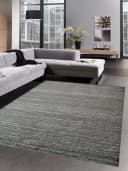 Carpetia Wohnzimmerteppich Kurzflor Anthrazit Bild 2