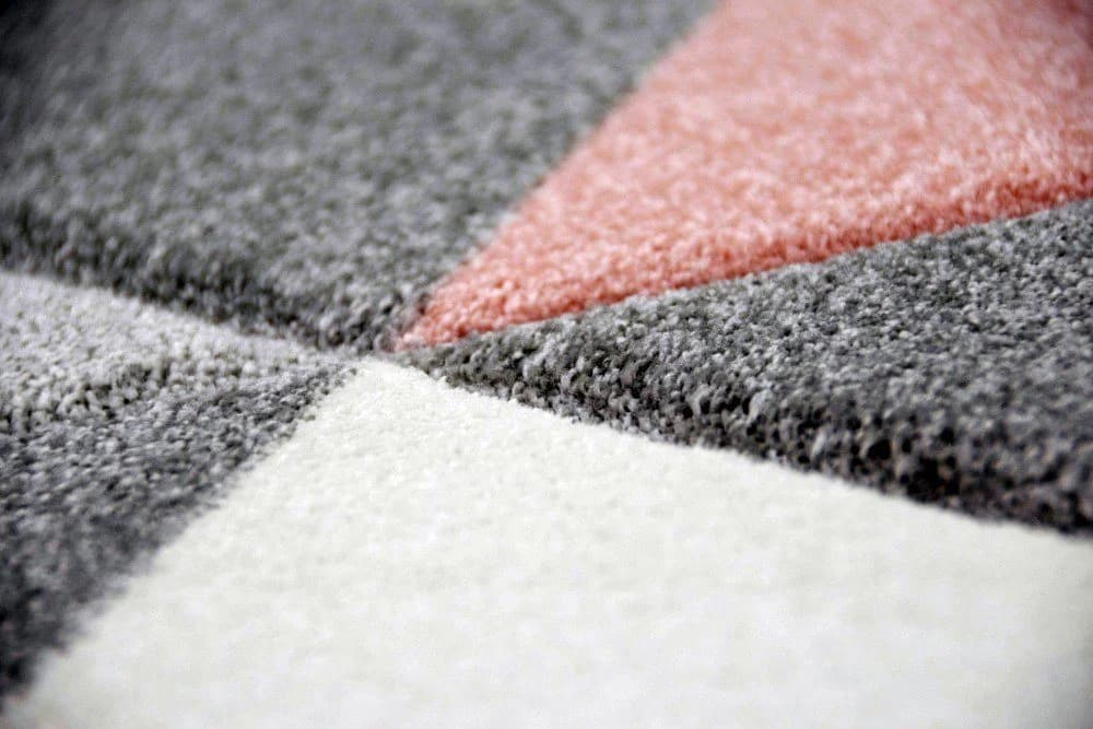 Carpetia Teppich Dreieck Rosa Grau Creme Kurzflor - Bild 4