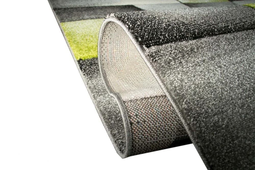 Carpetia Wohnzimmerteppich Kurzflor Abstrakt Grün Grau 13 mm - Bild 3