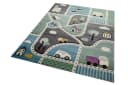 Carpetia Kinderteppich Straßenteppich Auto Blau/Grün Rund Bild 1