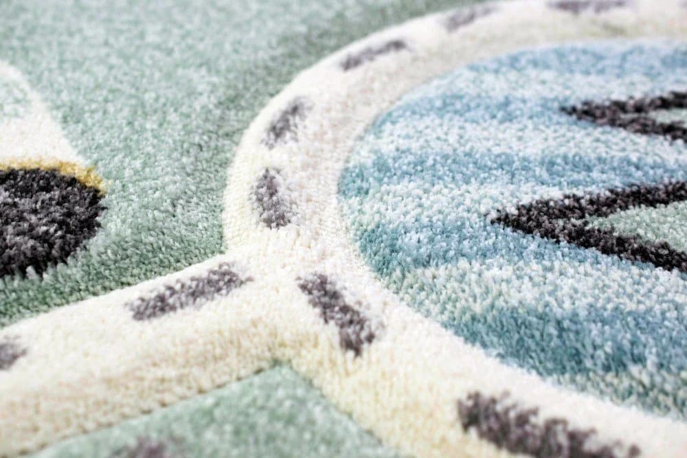 Carpetia Kinderteppich Straßenteppich Auto Blau/Grün Rund - Bild 4