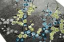 Carpetia Designer Teppich Kurzflor Blumen Grau Türkis Blau Bild 3