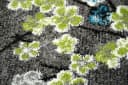 Carpetia Designer Teppich Kurzflor Blumen Grau Türkis Blau Bild 4