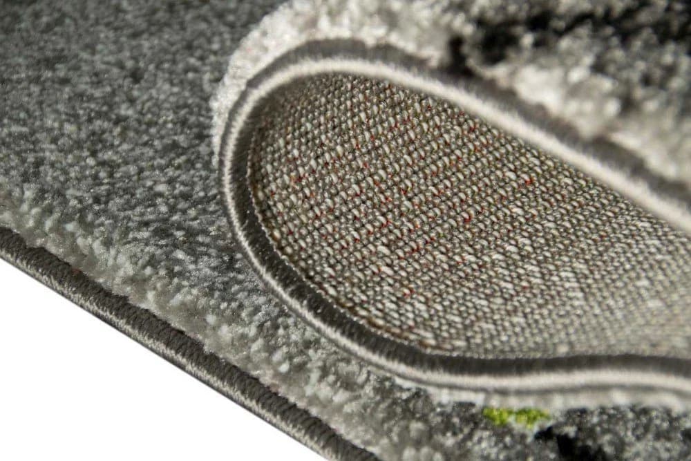 Carpetia Designer Teppich Kurzflor Blumen Grau Türkis Blau - Bild 5