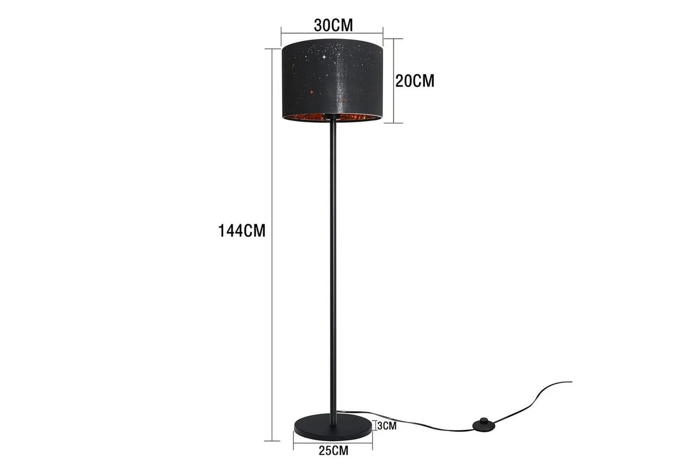 ZMH Stehlampe Modern Stoffschirm E27 Fassung 144 cm - Bild 3