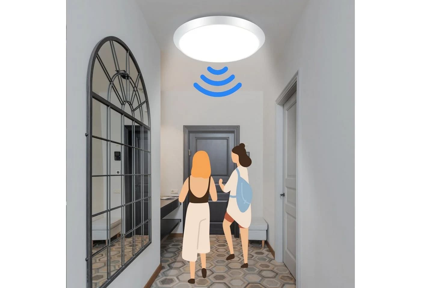 ZMH LED Deckenleuchte mit Bewegungsmelder Innen Deckenlampe 15W Flurlampe 4000K Neutralweiß - Bild 3