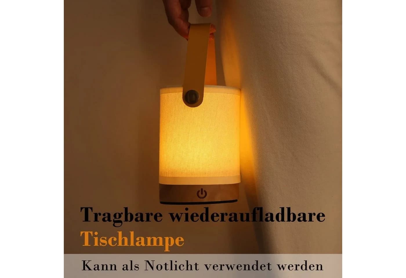 ZMH LED Tischleuchte Nachttischlampe Touch Dimmbar Kabellos USB - Bild 3