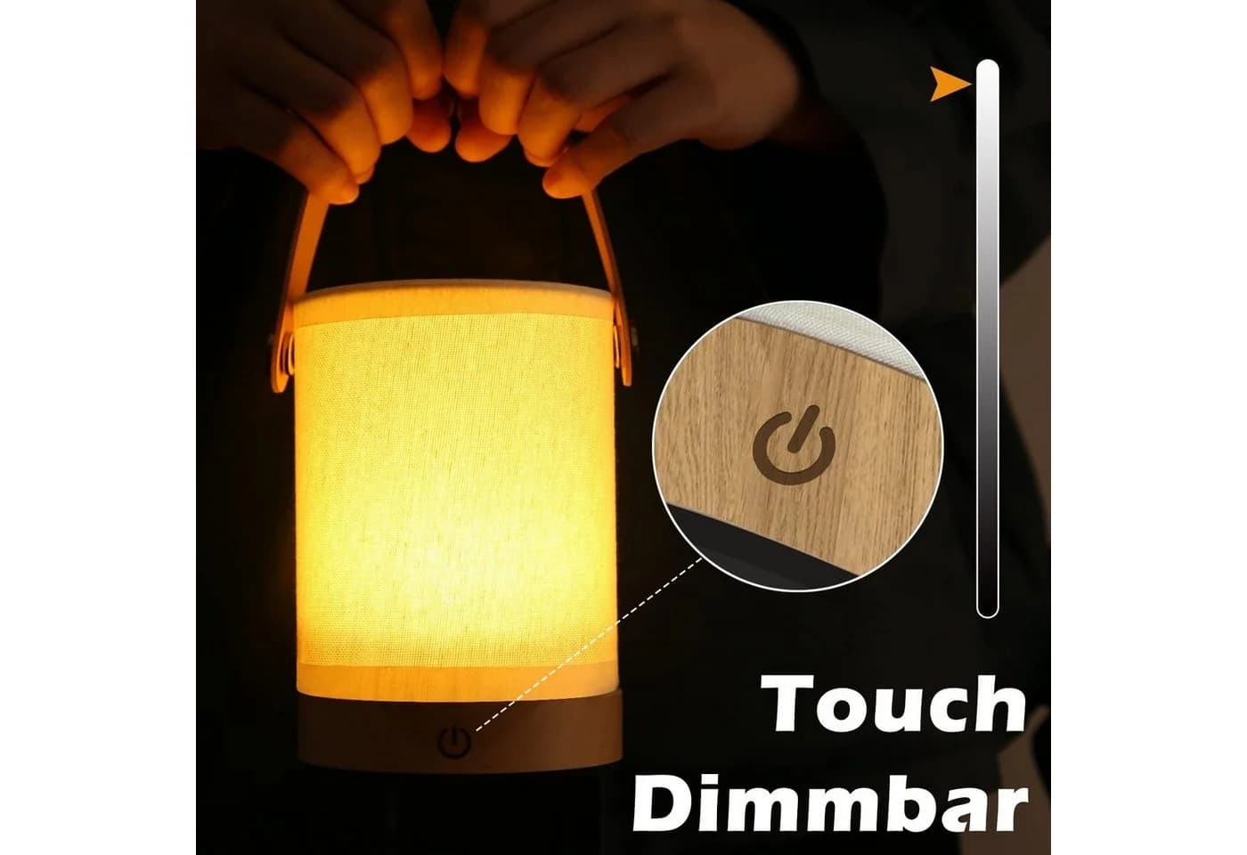 ZMH LED Tischleuchte Nachttischlampe Touch Dimmbar Kabellos USB - Bild 5