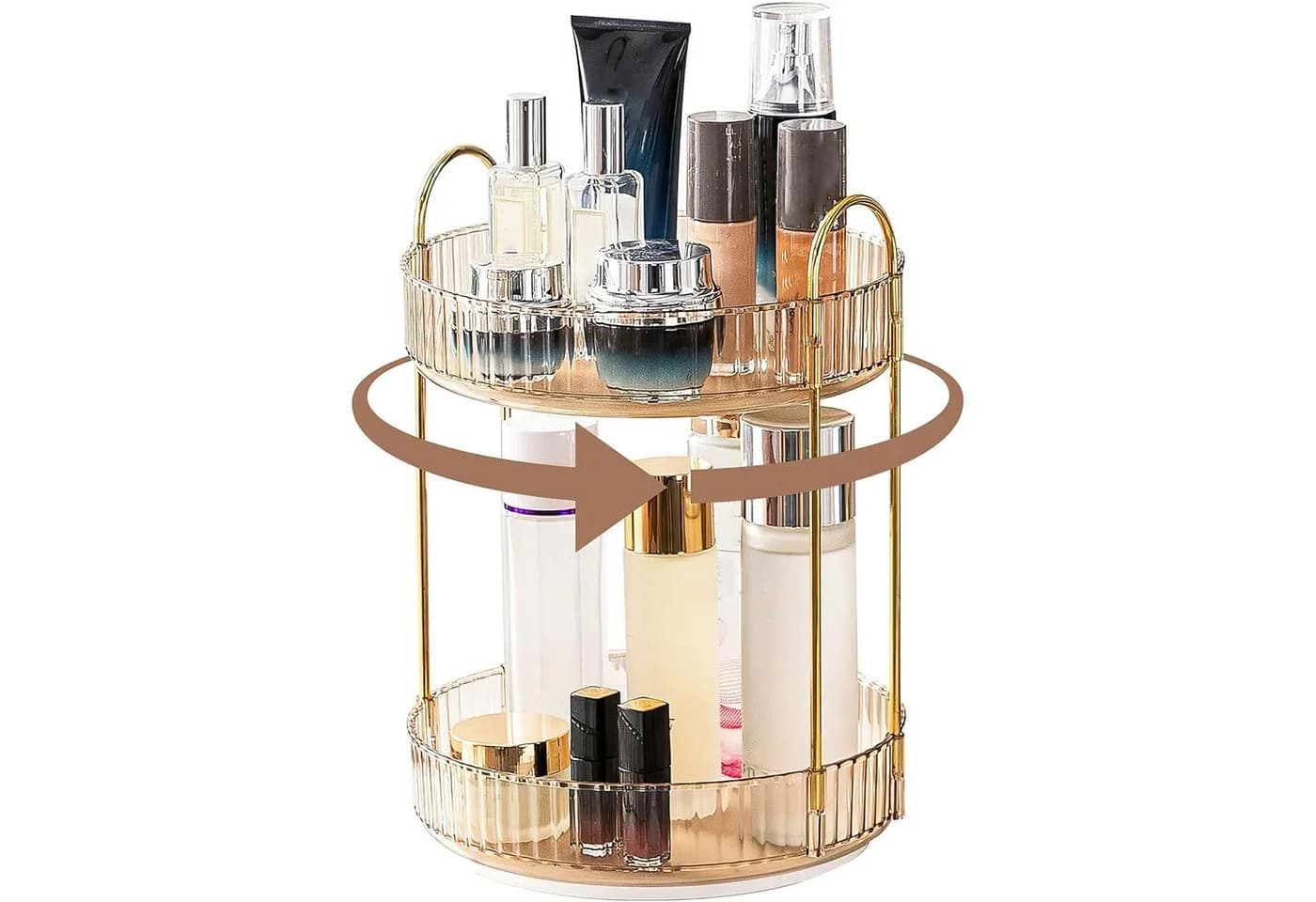 SURFOU Make Up Organizer 360° Drehbar Kosmetikaufbewahrung 2 Schichten - Bild 2