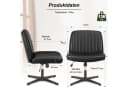 Refined Living Bürostuhl mit gekreuzten Beinen PU-Leder Schwarz Bild 1