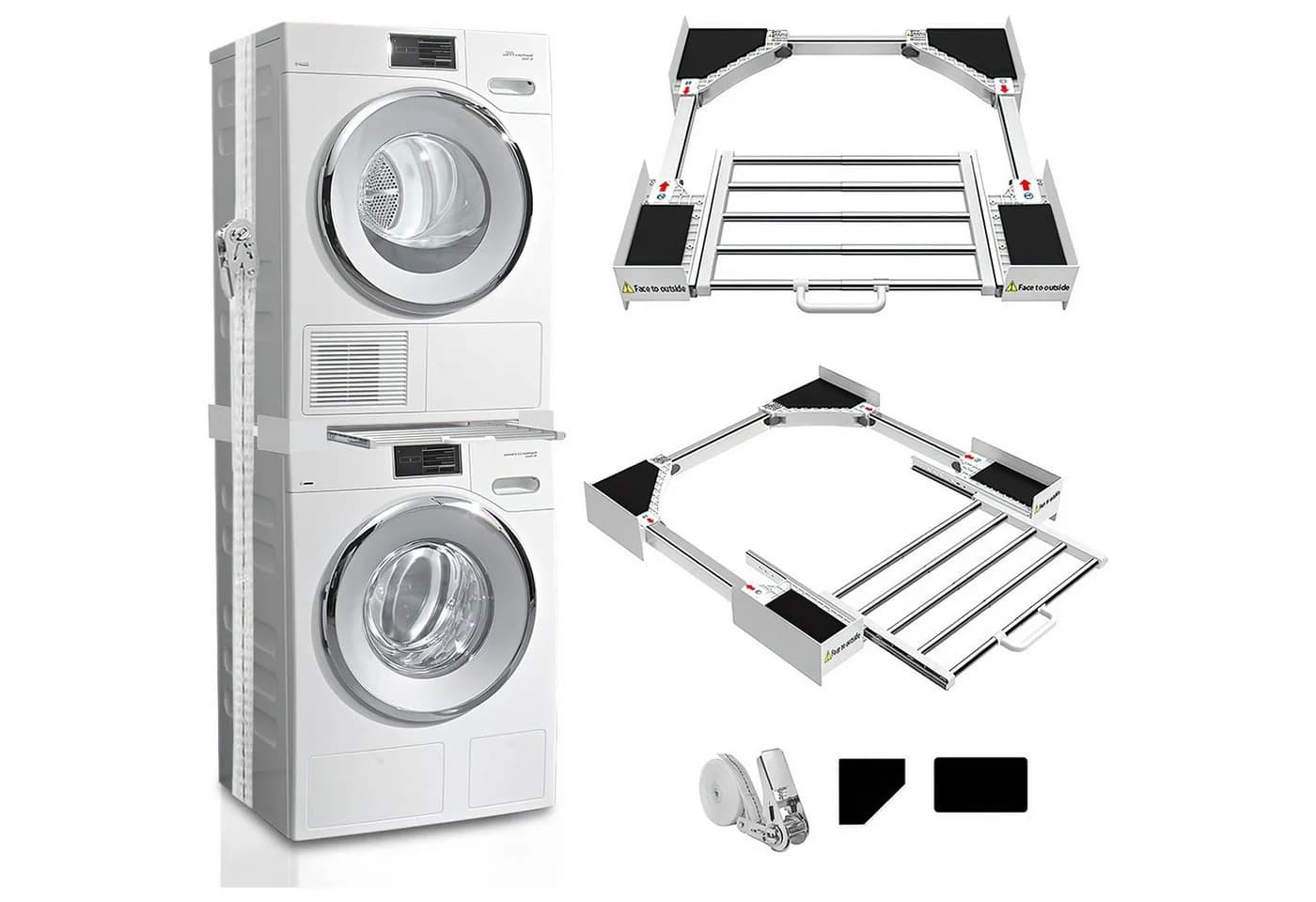 Refined Living Waschmaschinenuntergestell Universal Stahl Weiß - Bild 2