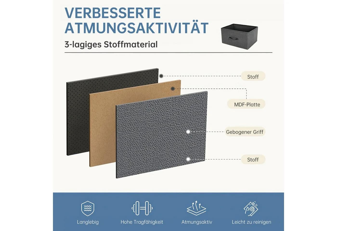Refined Living Nachttisch 2 Schubladen Grau Metallgestell - Bild 4