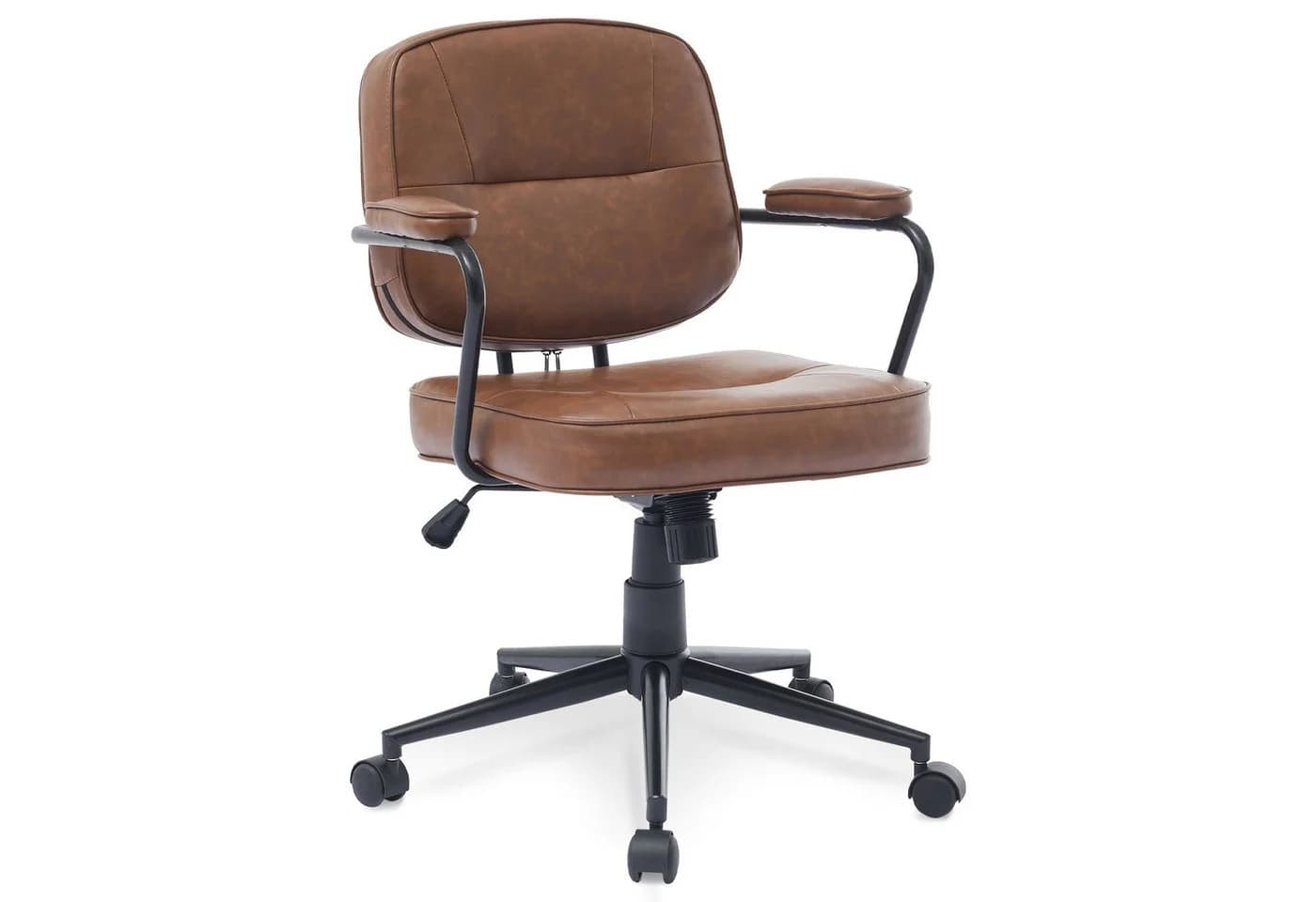 SeedWave Bürostuhl Retro Stil PU-Leder Wippfunktion 125 kg - Bild 2