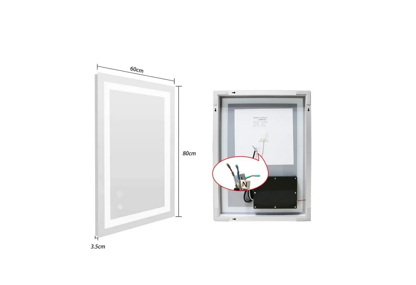 SaniteModar LED Badspiegel Dimmbar Antibeschlag IP44