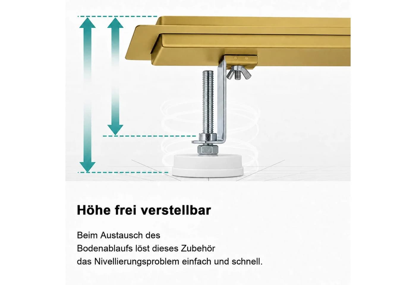 SaniteModar Duschrinne Gold Befliesbar Edelstahl Extra Flach - Bild 4