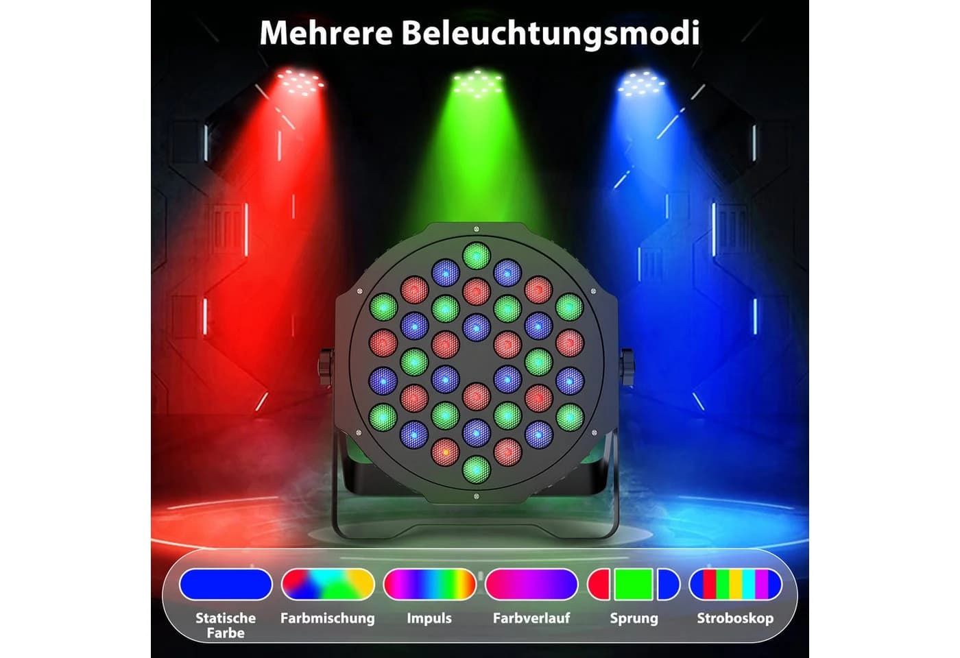 ZonQoonz Discolicht 108W LED PAR-Scheinwerfer mit Fernbedienung - Bild 4