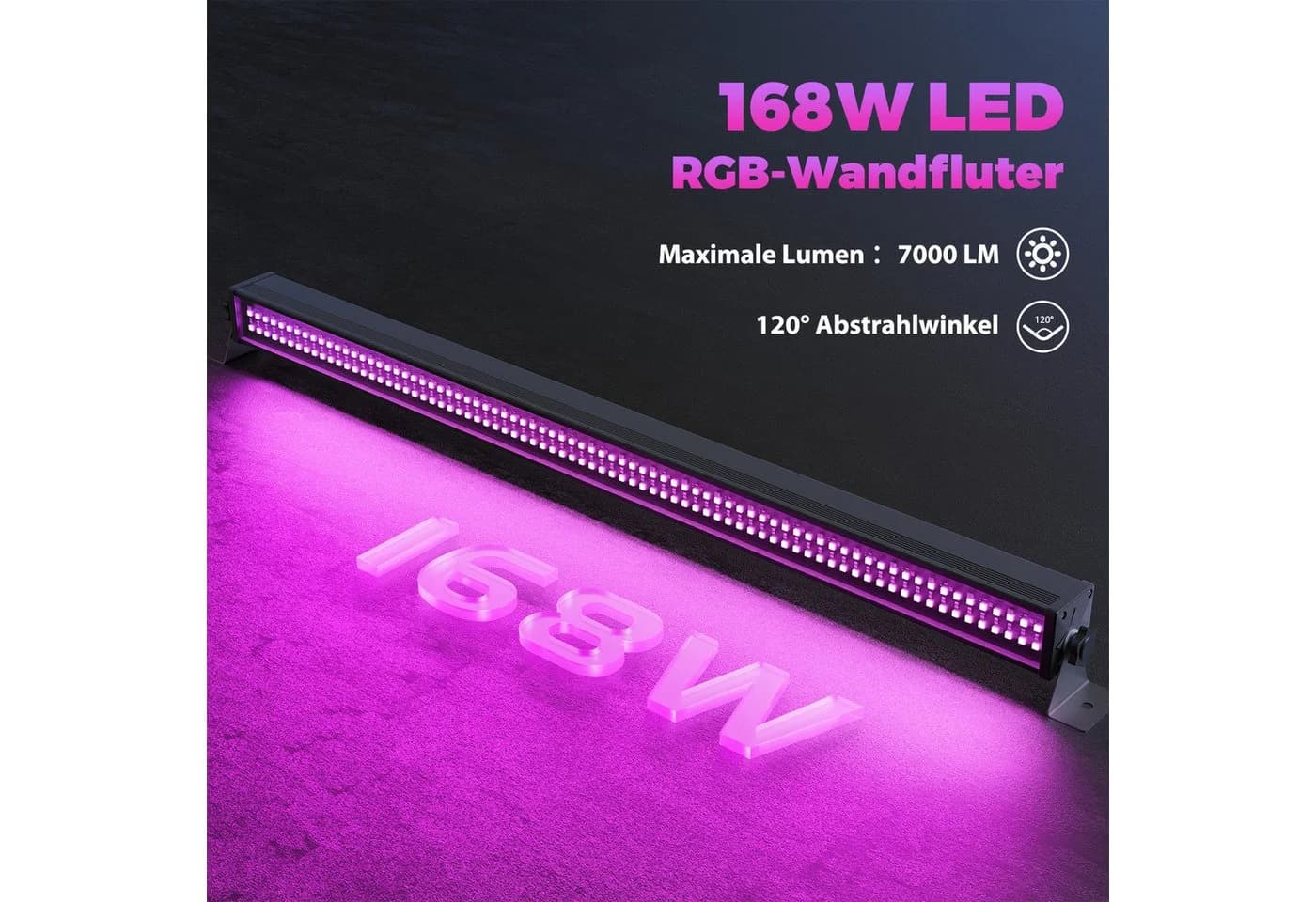 ZonQoonz Discolicht 168W Wandwasch-LED 336-teilig Schwarz - Bild 4